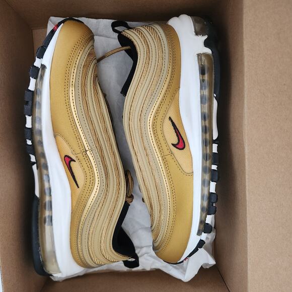 Women's Nike air max 97 OG  size 9.5  Metallic gold/varsity red  DQ91310700 - Picture 9 of 10